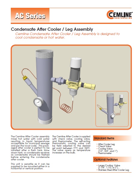 AC Series Condensate After Cooler / Leg Assembly