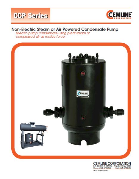 Non-Electric Steam or Air Powered Condensate Pump  (CCP Series)